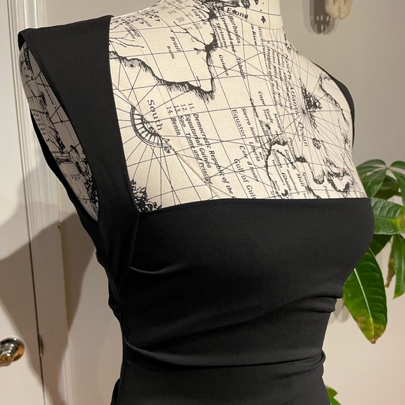 Vintage Y2k Studio Ruched Cutouts Keyhole Fit Bodice Pencil Rave Open back work - Picture 2 of 5